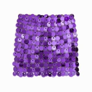 Paco Rabanne x H&M Purple Sequin-disc Mini Skirt Large